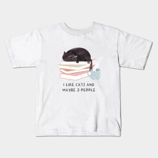 I like cats and maybe 3 people Kids T-Shirt
